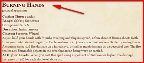 burning hands 5e.